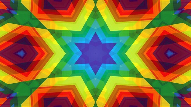 Abstracto Patrón simétrico colorido Ornamental Decorativo Kaleidoscopio Movimiento Círculo geométrico y formas de estrellas