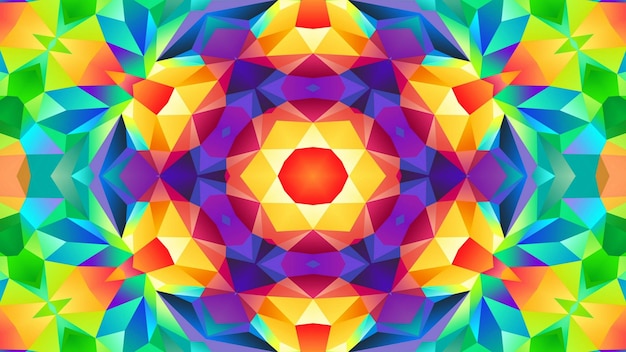 Abstracto Patrón simétrico colorido Ornamental Decorativo Kaleidoscopio Movimiento Círculo geométrico y formas de estrellas