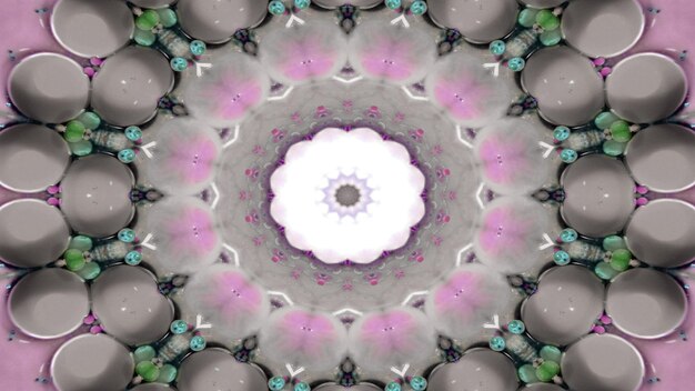 Abstracto Patrón simétrico colorido Ornamental Decorativo Kaleidoscopio Movimiento Círculo geométrico y formas de estrellas