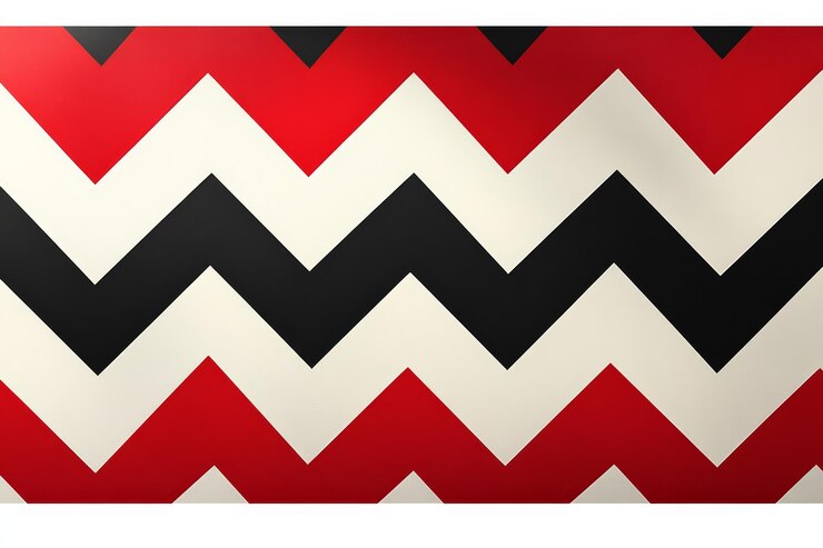 Foto abstracto patrón en zigzag con colores rojo, negro y blanco