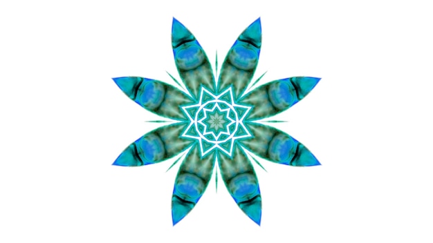 Abstracto Pincel de pintura Tinta explota Se extiende Concepto suave Patrón simétrico Ornamental Decorativo Calidoscopio Movimiento Círculo geométrico y formas de estrellas