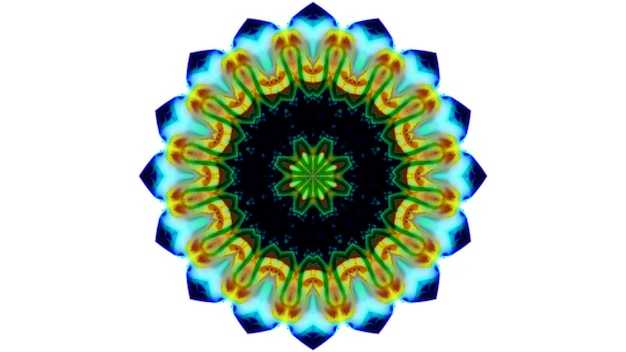 Abstracto Pincel de pintura Tinta explota Se extiende Concepto suave Patrón simétrico Ornamental Decorativo Calidoscopio Movimiento Círculo geométrico y formas de estrellas