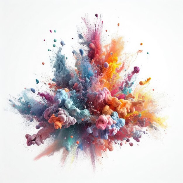 Abstracto pintura de tinta colorida salpicaduras salpicaduras pinceladas explosiones de polvo de acuarela