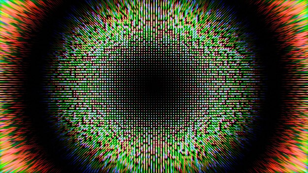 Abstracto Pixel Burst Explosión digital vibrante con colores verde y rojo