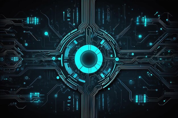Abstracto placa de circuito futurista Ilustração conceito de tecnologia digital de alta computação
