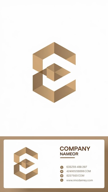 Abstracto plano E icono signo símbolo logotipo de la compañía con tarjeta de visita