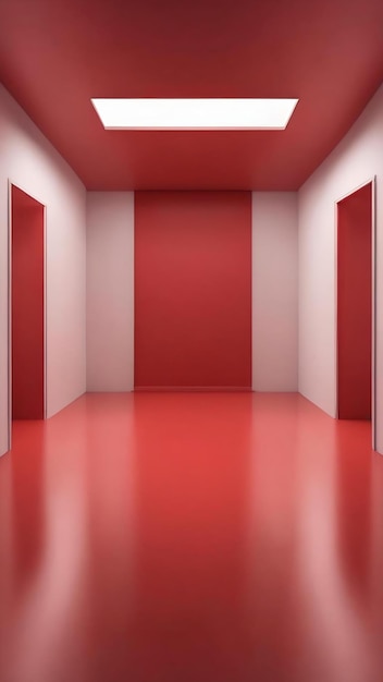 Abstracto plano rojo de fondo de la sala de estudio utilizado para la plantilla de banner de visualización de productos