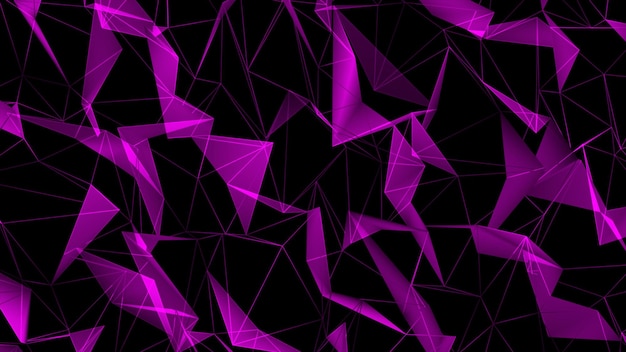 Abstracto plexo púrpura conectado línea de triángulo en movimiento tecnología futurista fondo animado