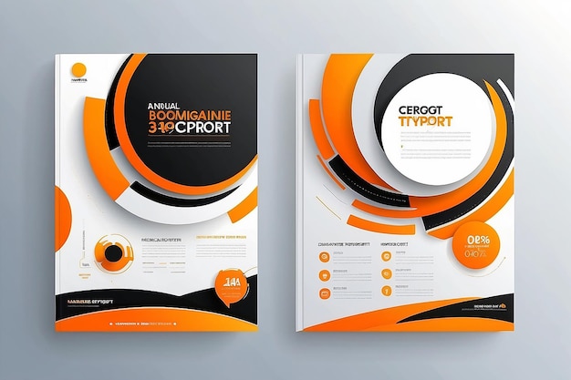 Foto abstracto de la portada del círculo naranja portada moderna del libro plantilla de diseño del folleto informe anual