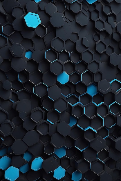 Foto abstracto preto azul hexágono textura esportes ilustração vetorial fundo geométrico conceito de forma moderna