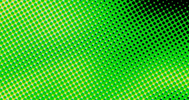 abstracto puntos verdes claros cuadrícula onda de medio tono patrón retorcido futurista con círculo minimalismo geometría textura en negro