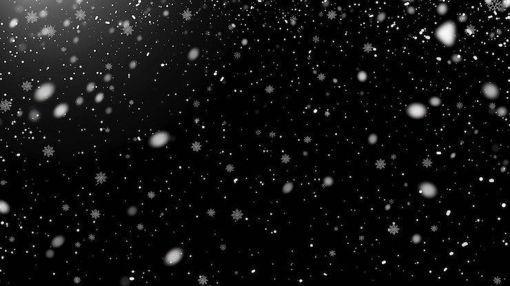 Foto abstracto queda de neve em um fundo preto