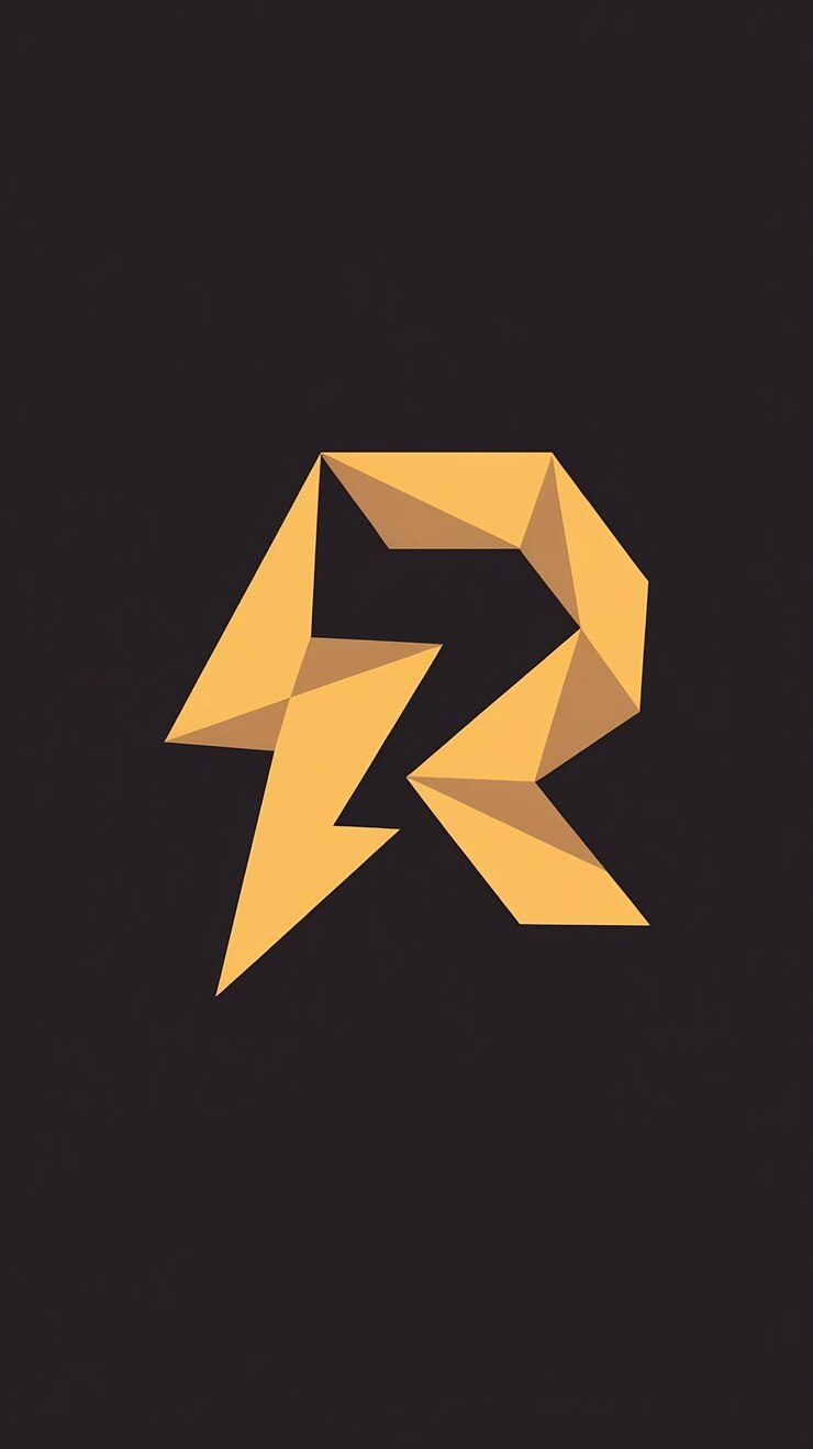 Foto abstracto r letra relámpago señal logotipo de la compañía diseño vectorial de íconos