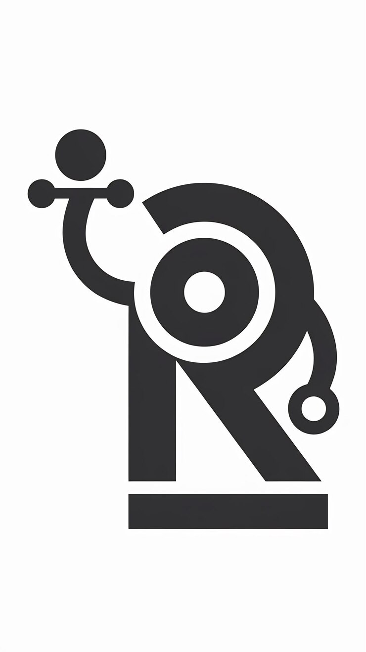 Foto abstracto r logotipo icono diseño vectorial de letrero de la compañía
