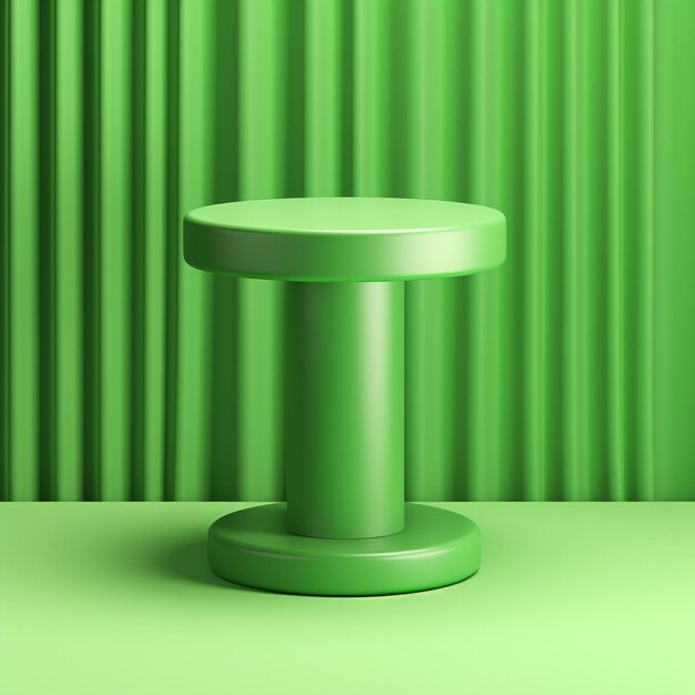 Foto abstracto realista d cilindro verde en el podio del pedestal