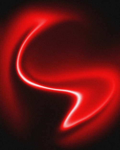 Abstracto Red Neon Swirl en el fondo negro