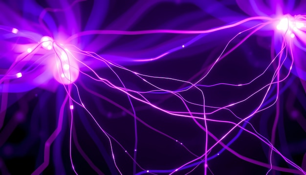 Abstracto relámpago púrpura como patrones en un fondo oscuro