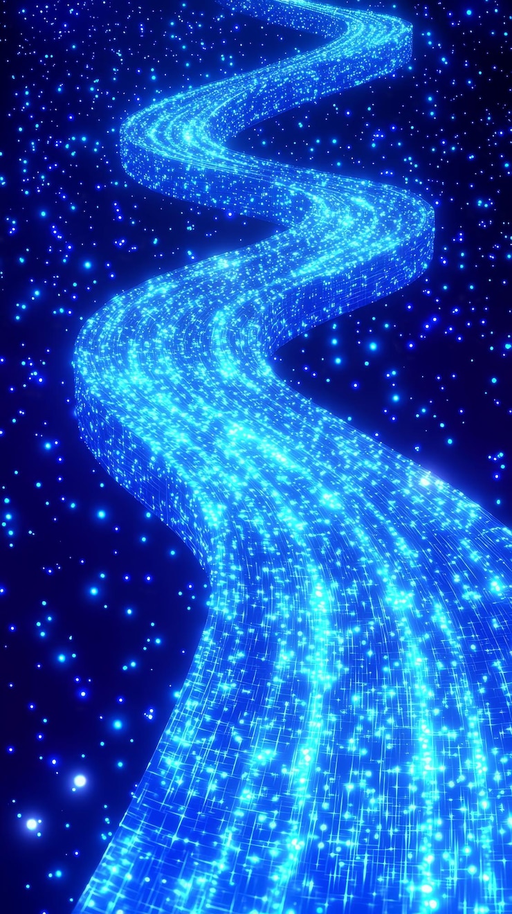 Foto abstracto río digital de la luz