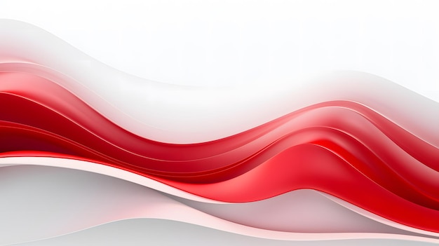 Abstracto rojo ondulado sobre fondo blanco