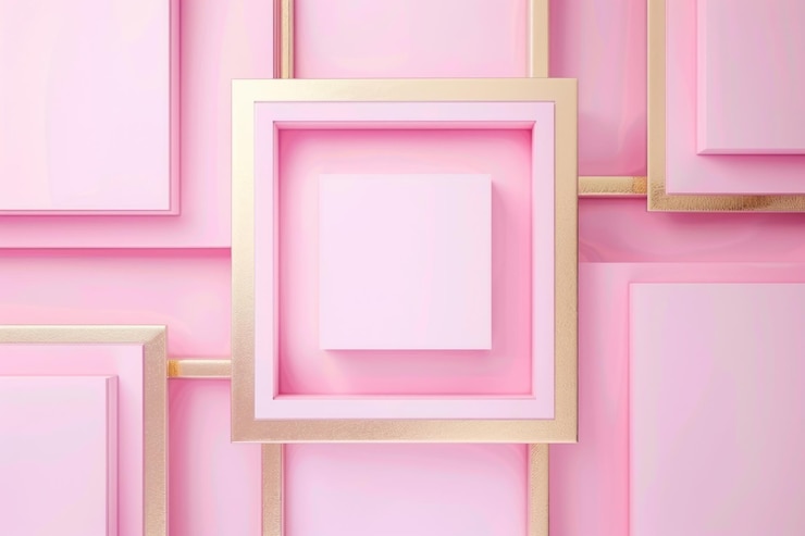 Foto abstracto rosa con fondo dorado brillante