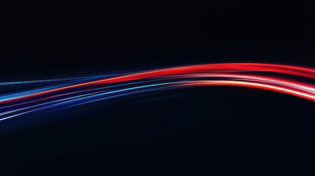 Abstracto Rutas de luz roja y azul en fondo negro
