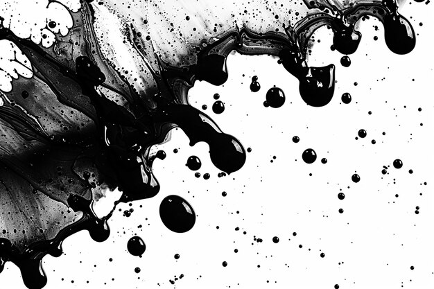 Abstracto salpicaduras de tinta negra efecto fondo grunge