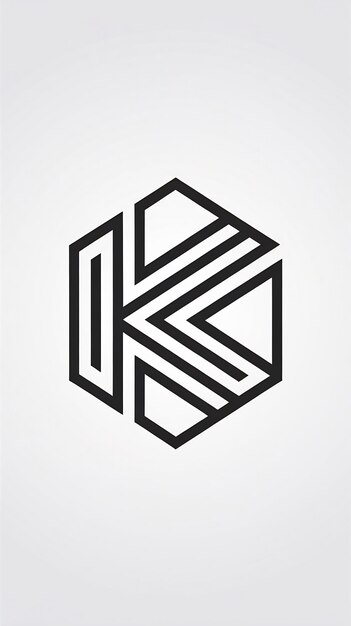 Abstracto Significado hexagonal lineal del logotipo K con diseño vectorial de tarjeta de visita de la marca