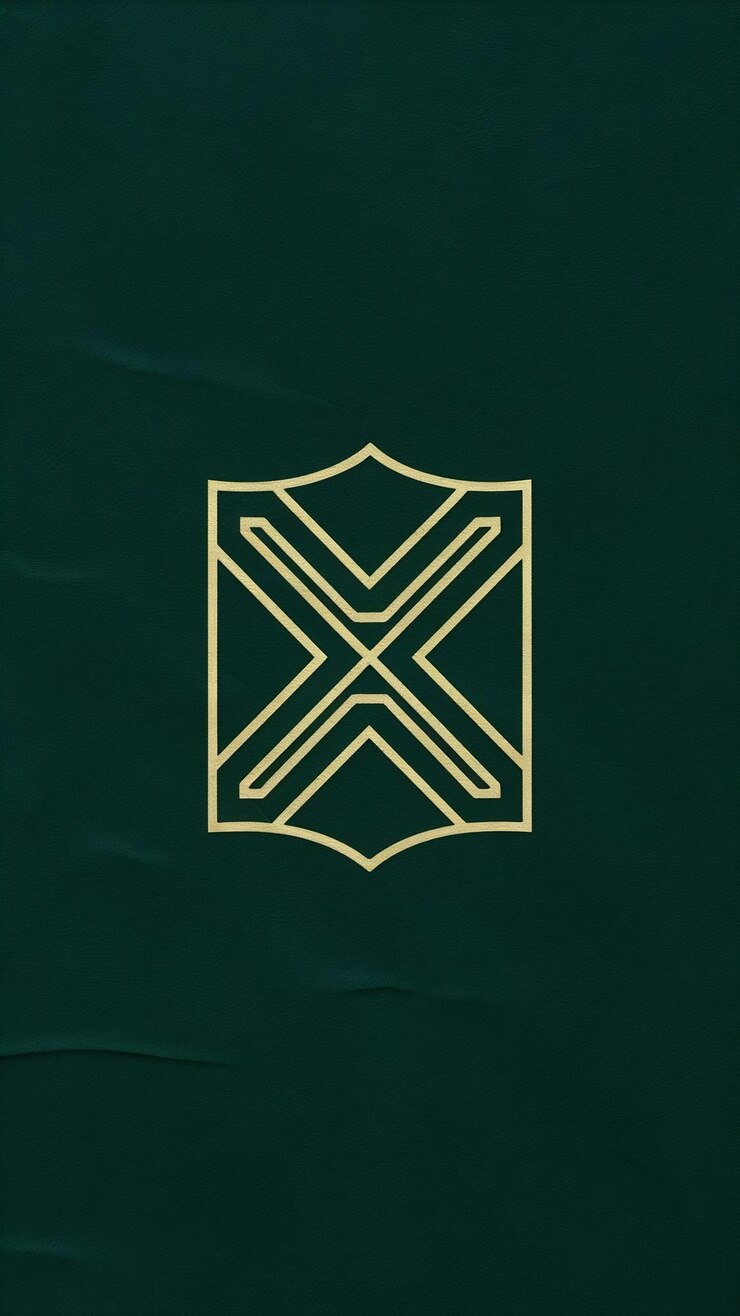 Foto abstracto signo de escudo lineal del logotipo x con diseño vectorial de tarjeta de visita de la marca