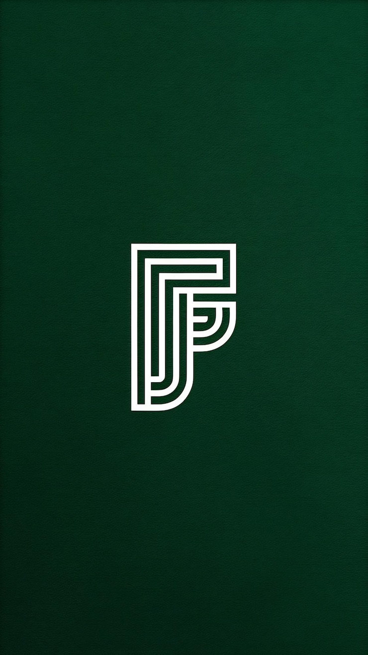 Foto abstracto signo lineal del logotipo f con diseño vectorial de tarjeta de visita de la marca