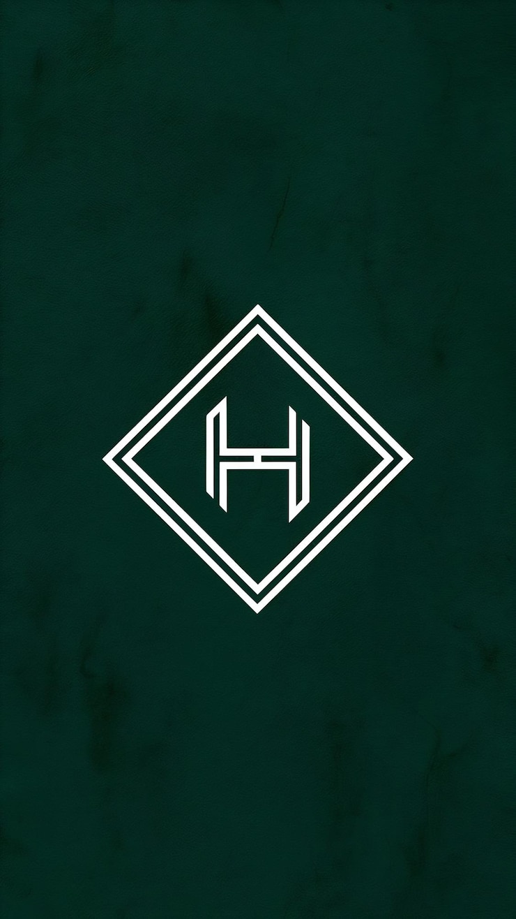 Foto abstracto signo de rombo lineal del logotipo h con diseño vectorial de tarjeta de visita de la marca