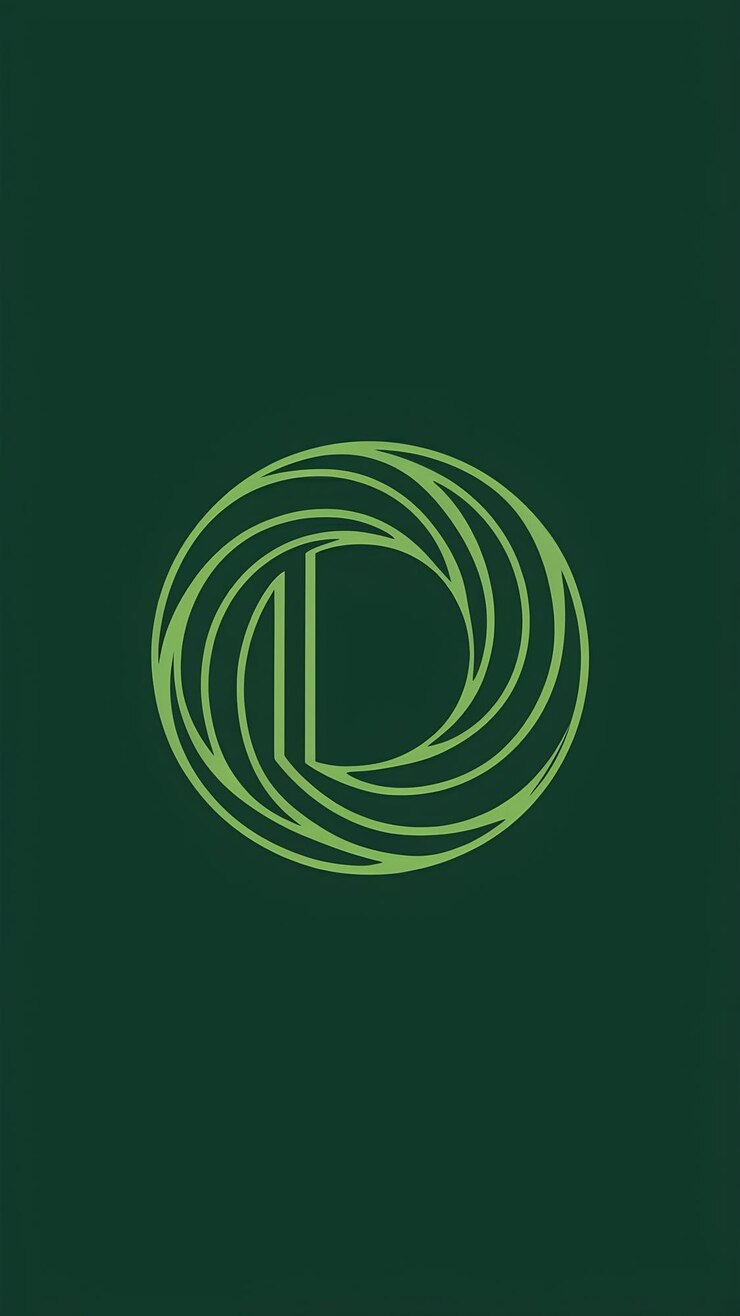 Foto abstracto símbolo de ecología de círculo verde icona orgánica limpia letra d diseño vectorial de signo de logotipo