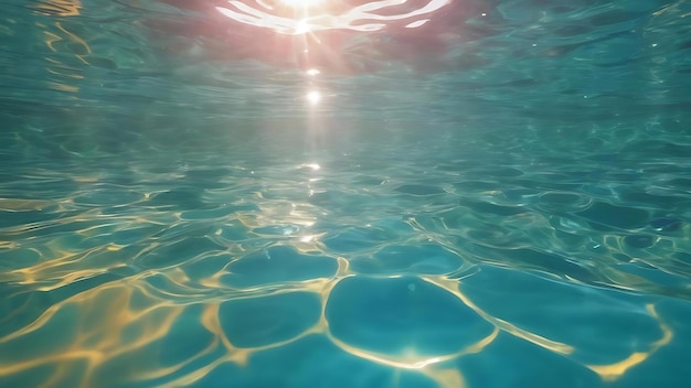 Abstracto superficie del agua de la piscina y fondo con reflexión de la luz solar