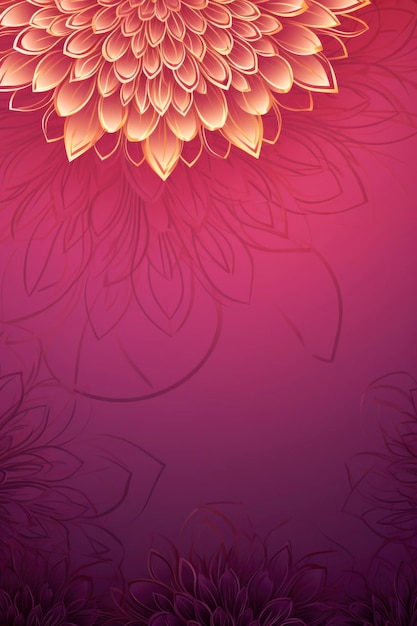 Abstracto sutil patrón de flores púrpura con revestimiento dorado