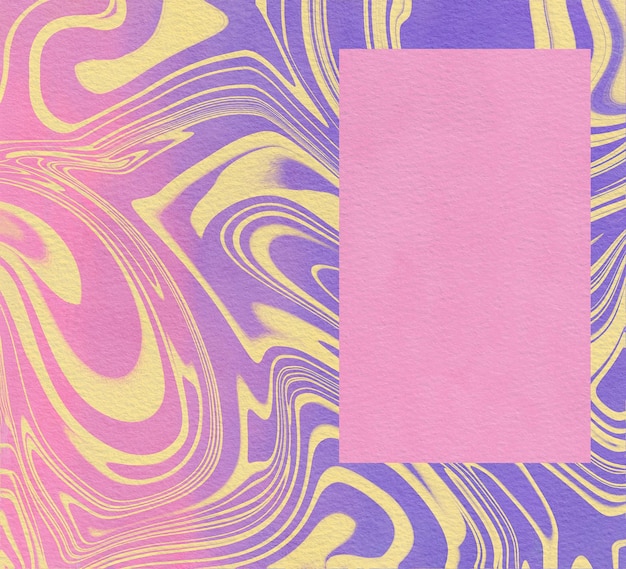Abstracto Swirl fundo de mármore com retângulo rosa