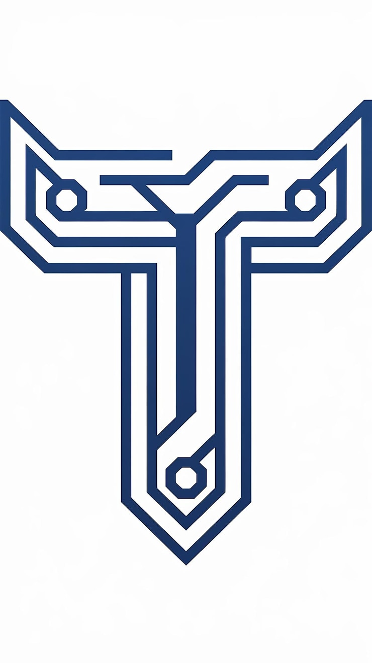 Foto abstracto t letra lineal logotipo icono diseño vectorial de letrero de la compañía