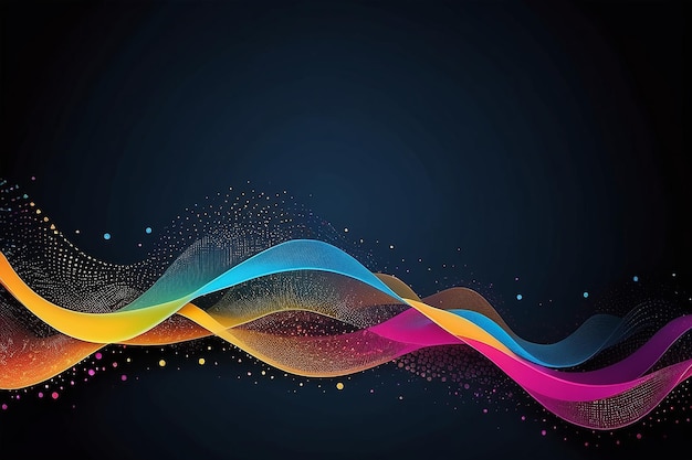 Abstracto tecnología colorida fondo de onda punteada