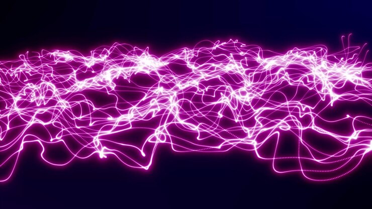 Foto abstracto tecnología de partículas onduladas diseño de fondo onda abstracta puntos móviles partículas de flujo