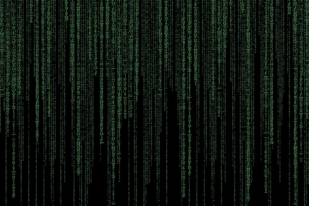 Abstracto tecnología verde fondo código binario de computadora programación codificación concepto de hacker