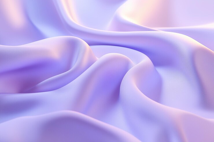 Abstracto tejido de seda de lavanda se pliega en la luz suave