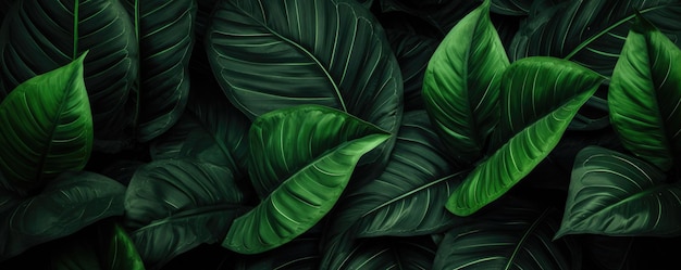 Abstracto textura de hojas verdes naturaleza fondo panorama tropical Generativo Ai