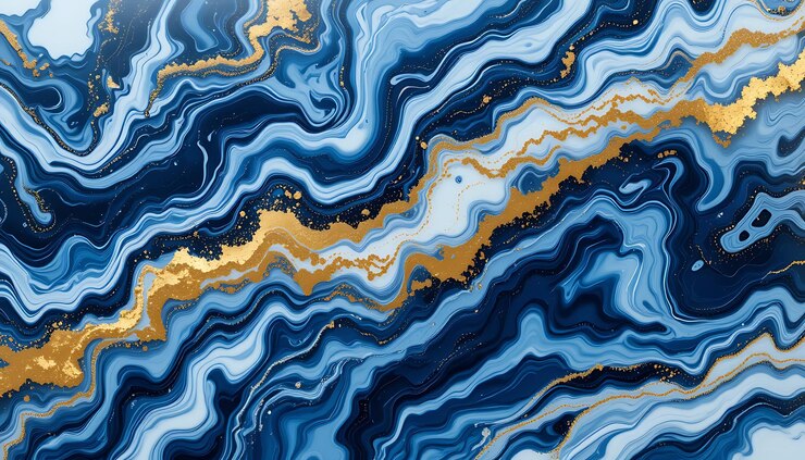 Abstracto Textura de mármol azul y dorado