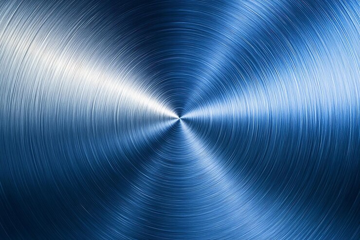 Abstracto Textura metálica azul cepillada con patrones giratorios