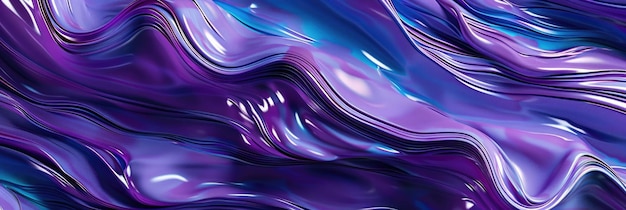 Abstracto Textura Natural Papel de parede 3D Púrpura e Turquesa com Padrão de Onda Fluente