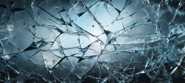 Foto abstracto de la textura del vidrio agrietado en primer plano