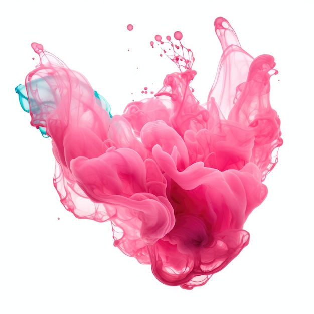 Abstracto Tinta rosa y azul en el agua