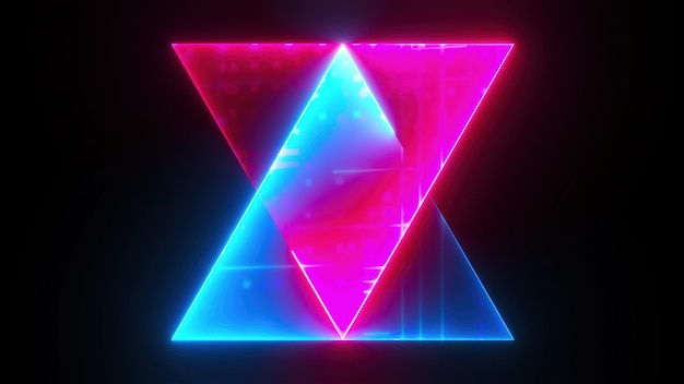 Abstracto triángulo de neón generado por computadora