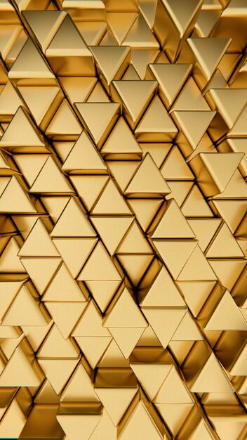 Abstracto Triángulos 3D de oro Patrón geométrico
