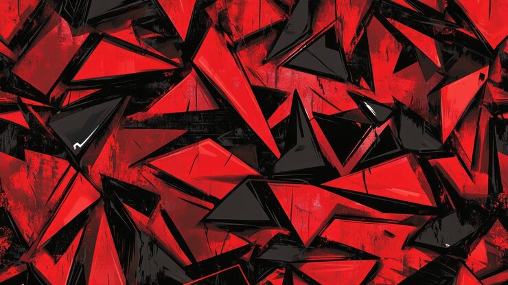 Abstracto Triángulos rojos y negros
