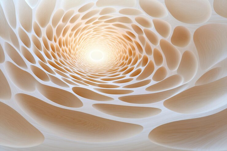Abstracto Túnel de madera con luz al final