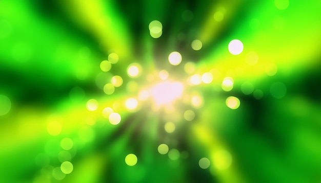Abstracto verde y amarillo borroso movimiento de luz bokeh fondo